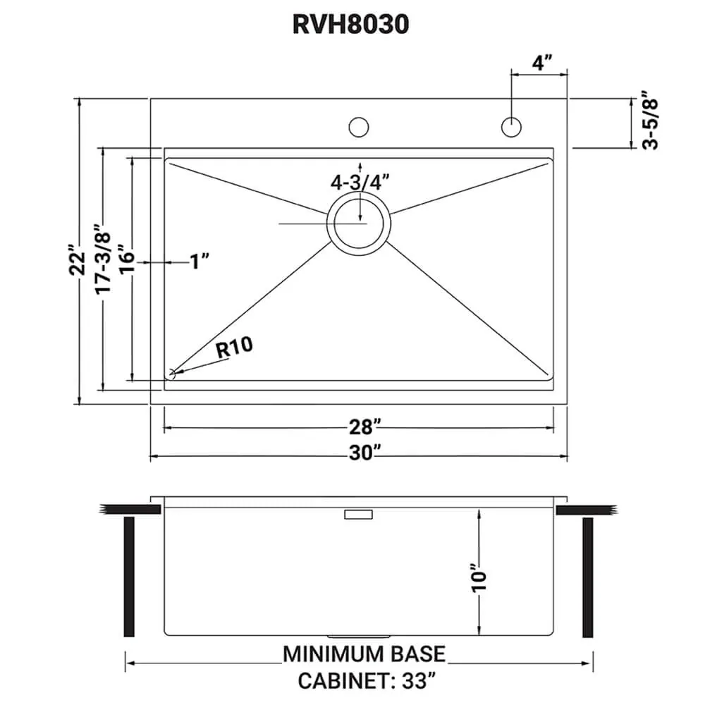 Dimension drawing for RVH8030