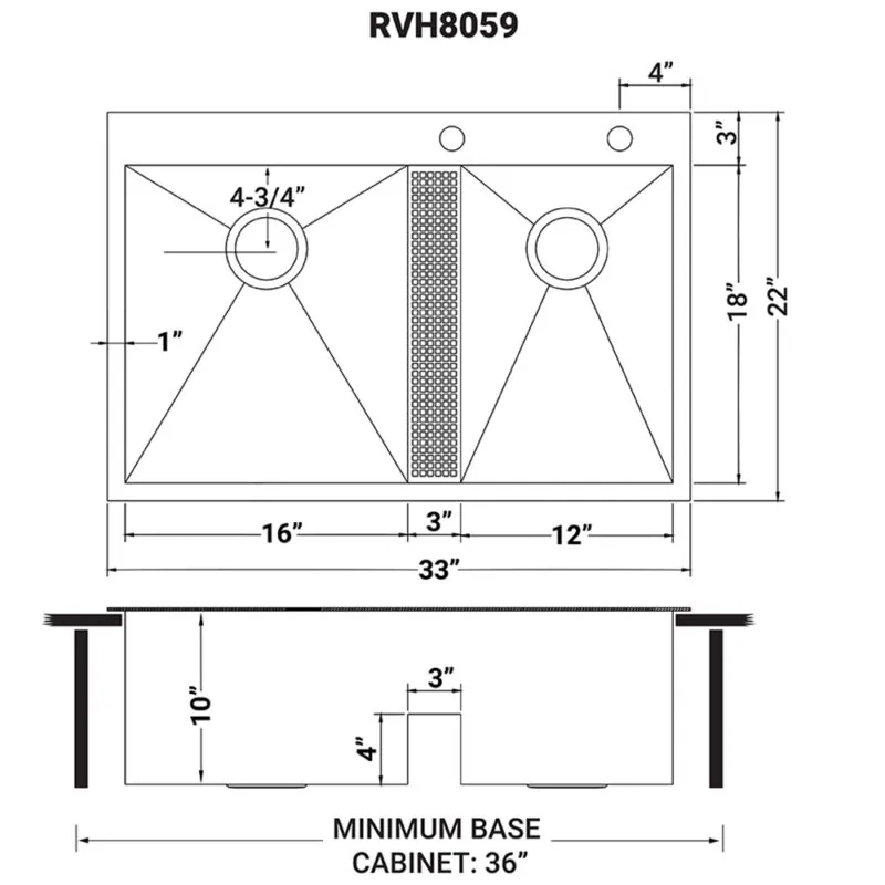 Dimension drawing for RVH8059