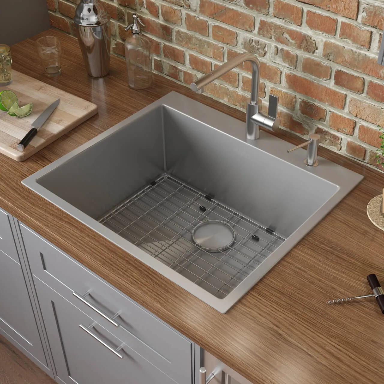 Ruvati 21 inch Drop-in Topmount Rounded 16 Gauge Stainless Steel Bar Prep Kitchen Sink Single Bowl