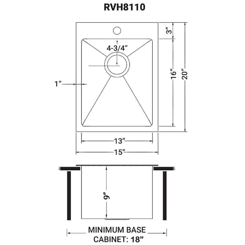 Dimension drawing for RVH8110GG