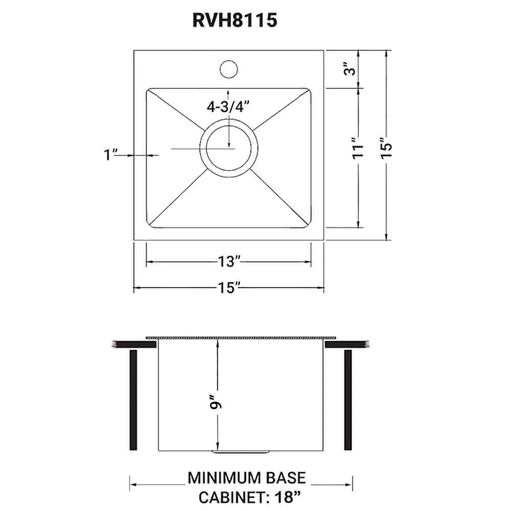 Dimension drawing for RVH8115BL