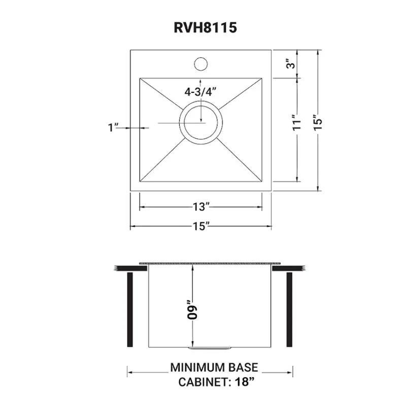 Dimension drawing for RVH8115