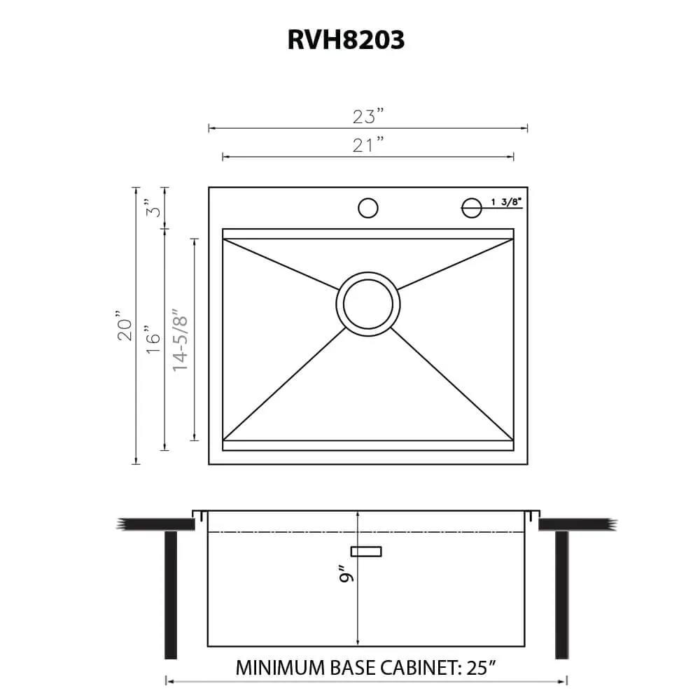 Dimension drawing for RVH8203