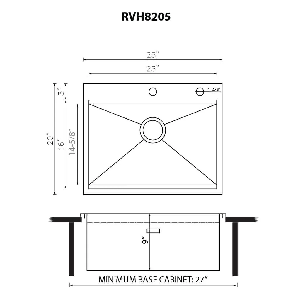 Dimension drawing for RVH8205
