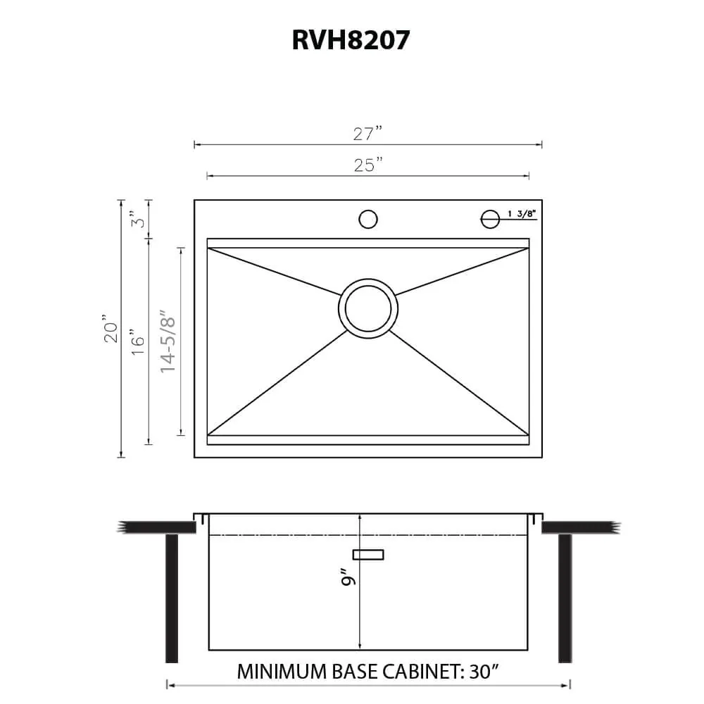 Dimension drawing for RVH8207