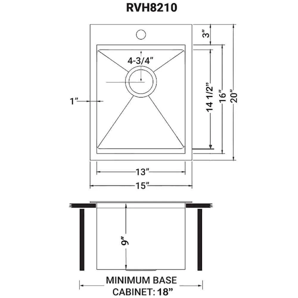 Dimension drawing for RVH8210GG