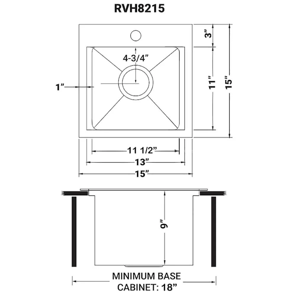 Dimension drawing for RVH8215BL
