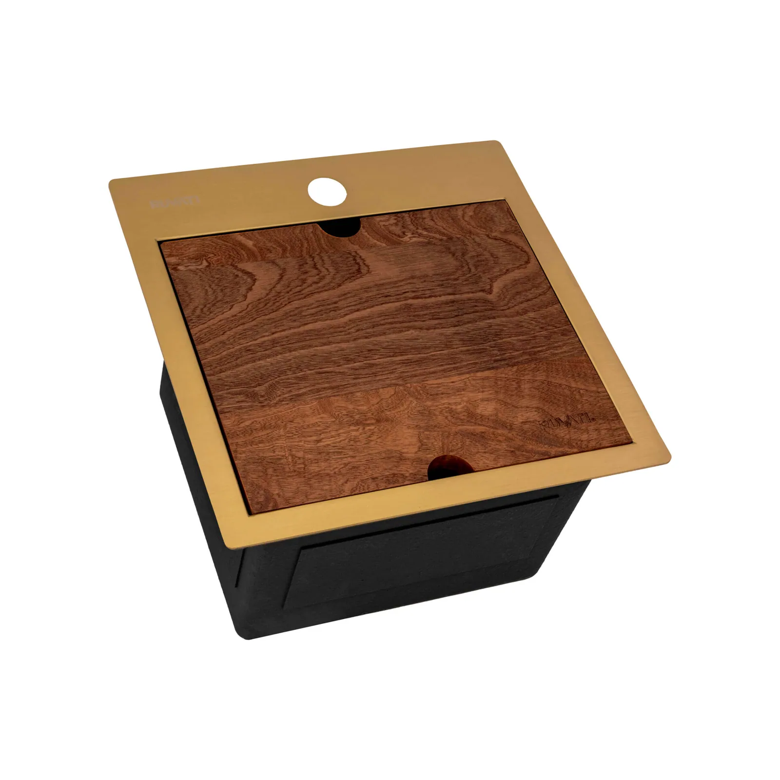 Ruvati 15 inch Matte Gold Stainless Steel Workstation Wet Bar RV Camper Van Sink Drop-in Topmount