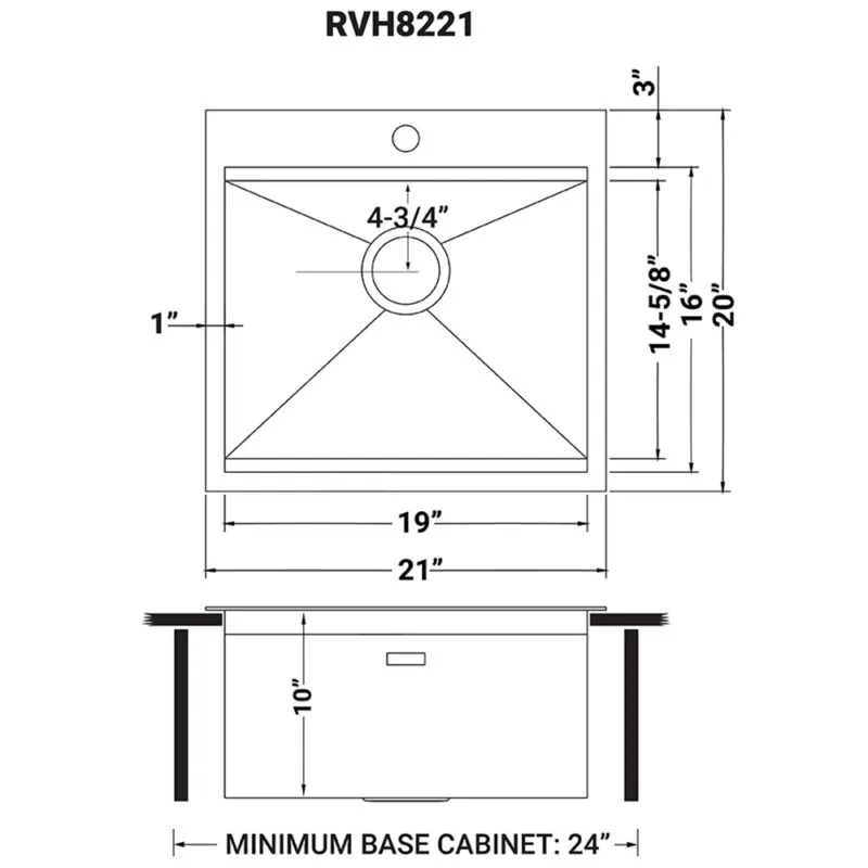 Dimension drawing for RVH8221