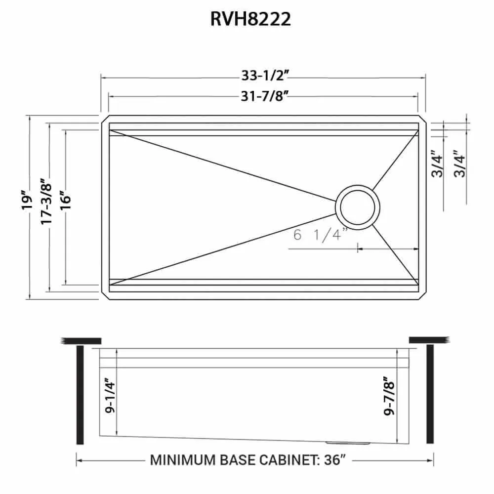 Dimension drawing for RVH8222