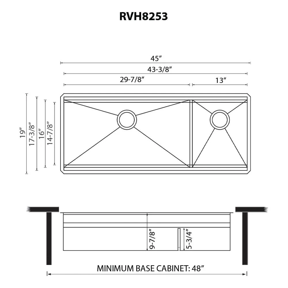 Dimension drawing for RVH8253