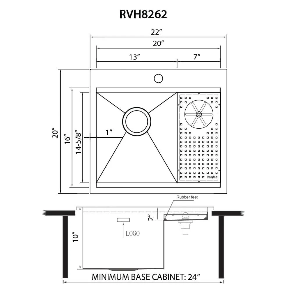 Dimension drawing for RVH8262ST