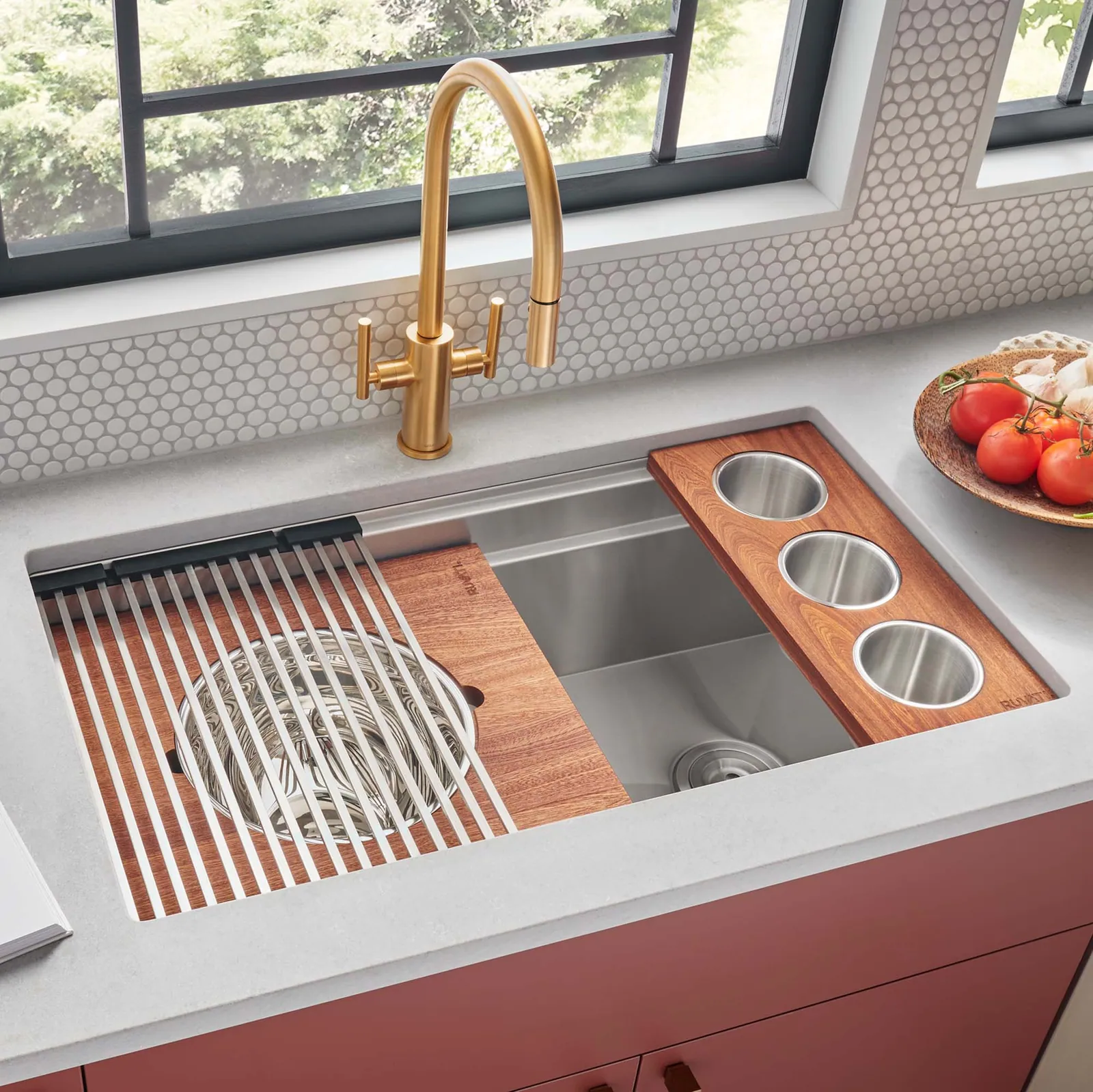 Ruvati 39-inch Workstation Dual Tier Kitchen Sink Undermount 16 Gauge Stainless Steel