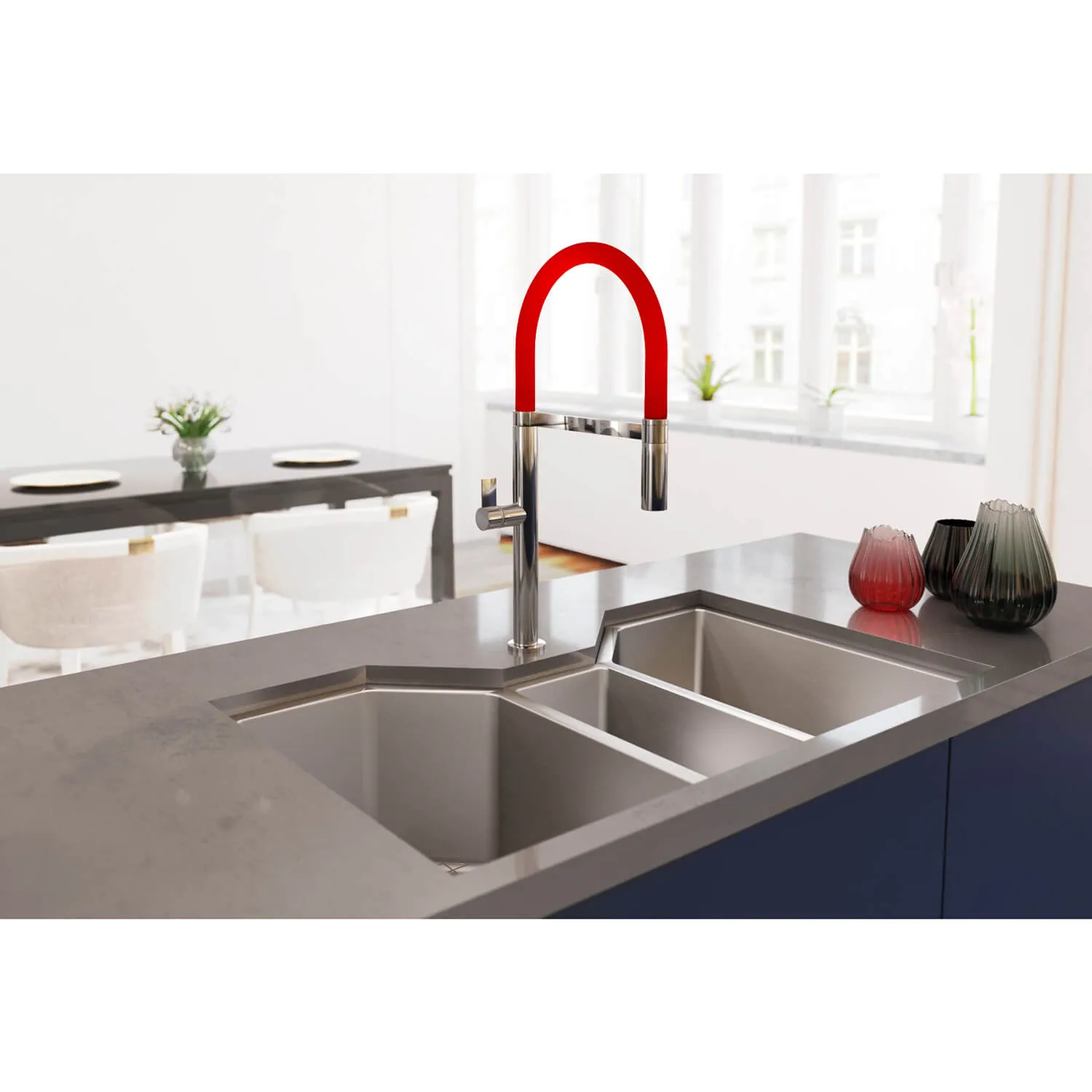 Ruvati 35″ Triple Bowl Undermount 16 Gauge Stainless Steel Kitchen Sink