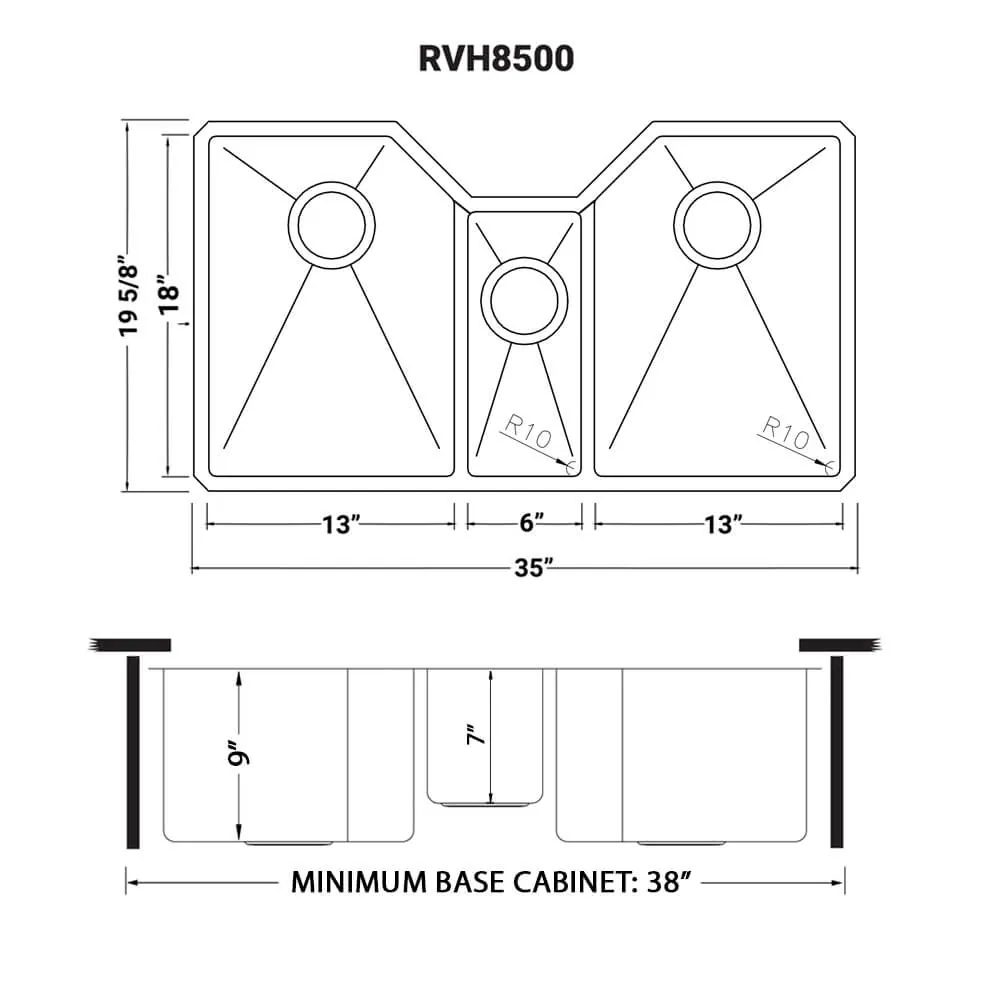 Dimension drawing for RVH8500