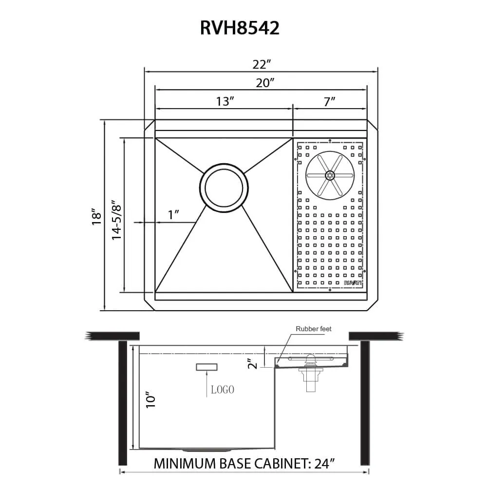 Dimension drawing for RVH8542ST
