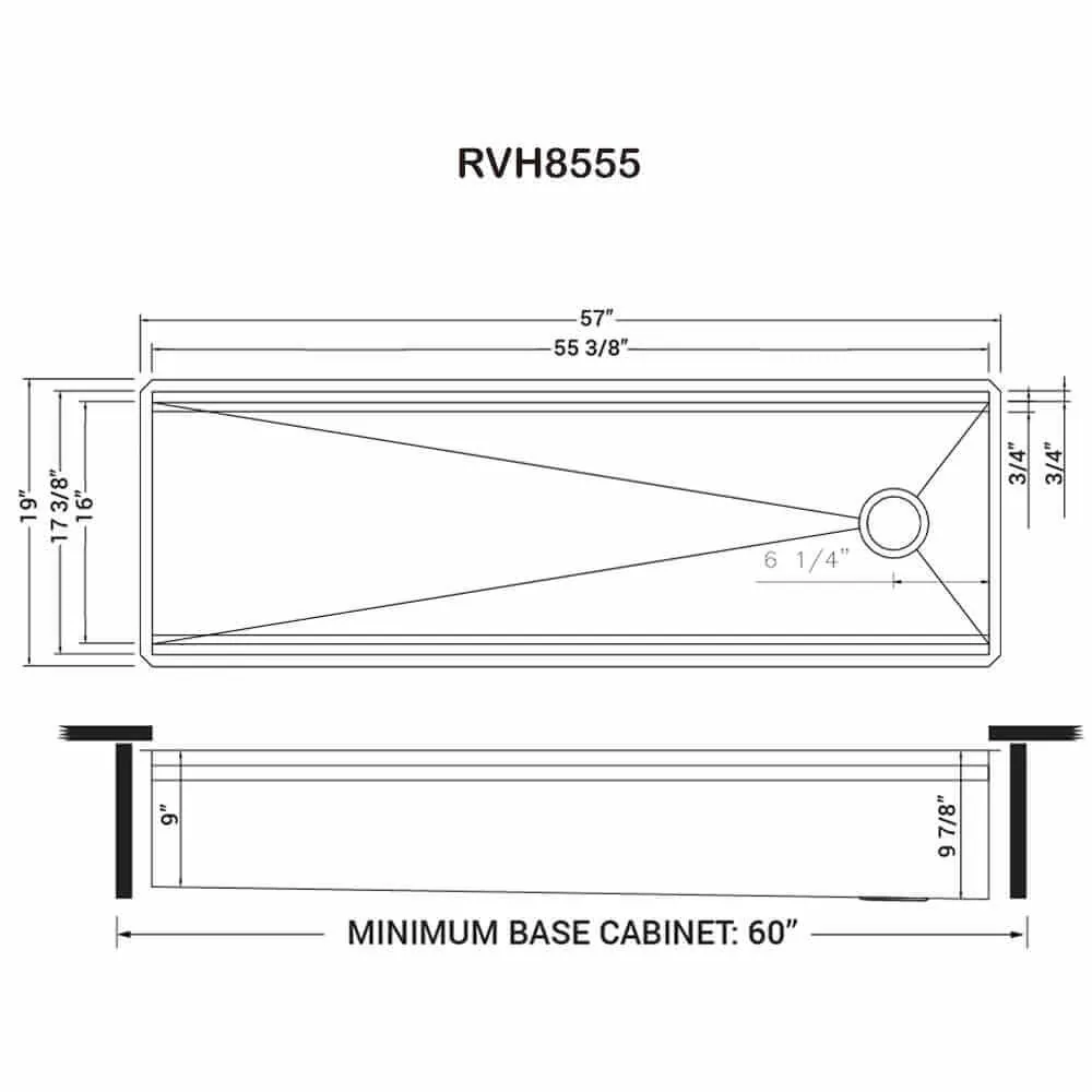 Dimension drawing for RVH8555