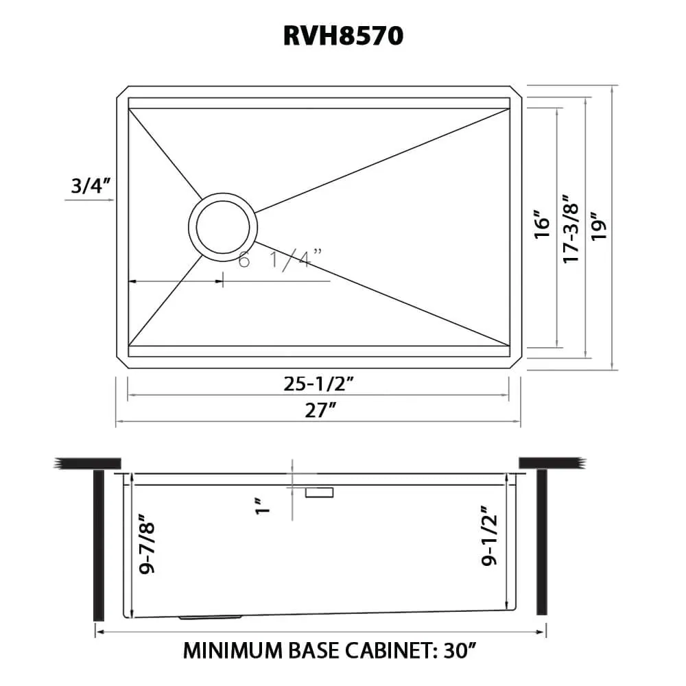 Dimension drawing for RVH8570
