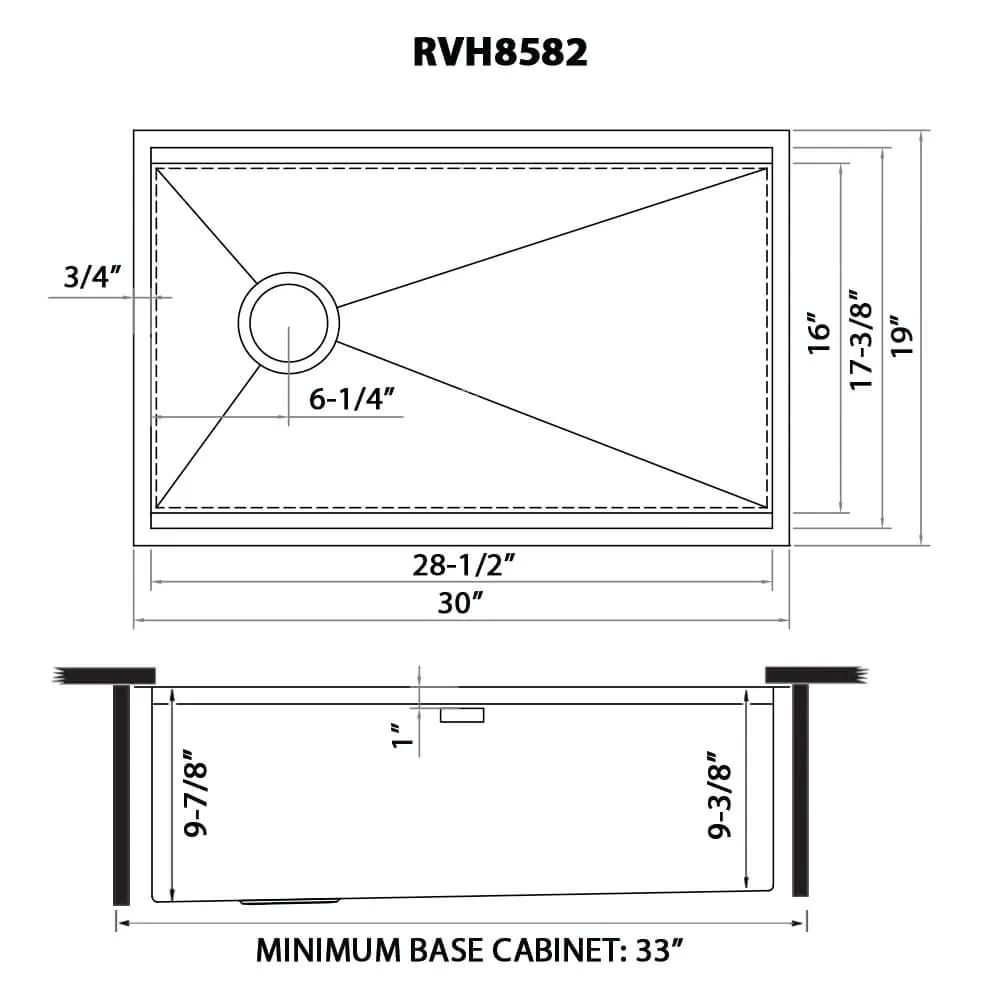 Dimension drawing for RVH8582