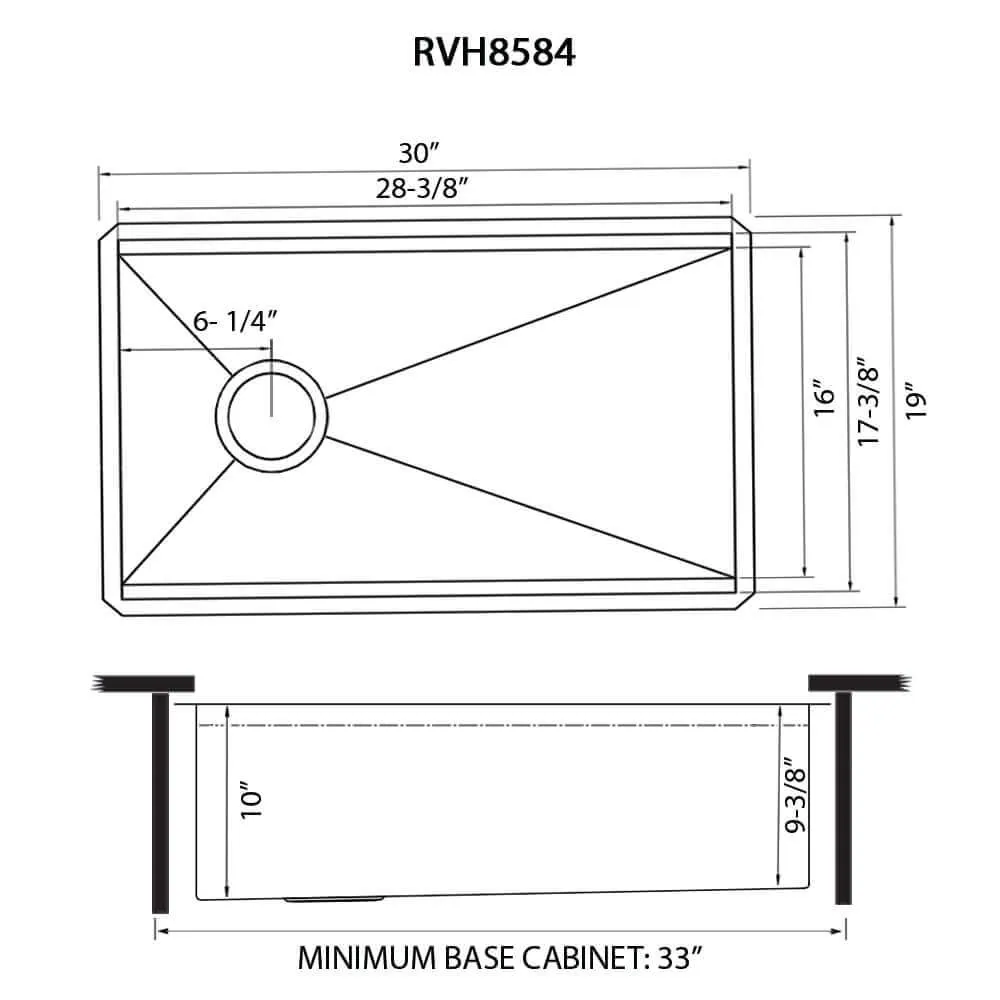 Dimension drawing for RVH8584