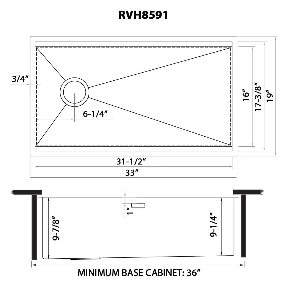 Dimension drawing for RVH8591