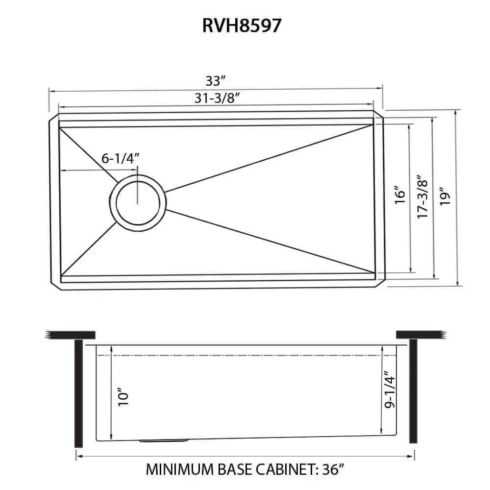 Dimension drawing for RVH8597