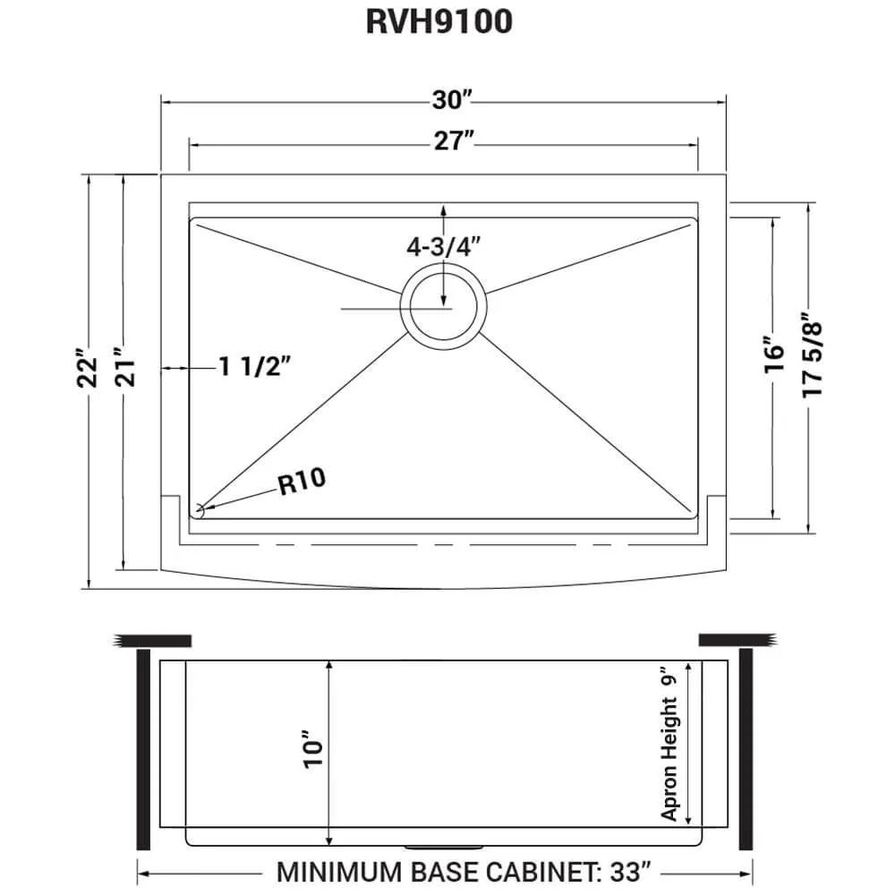 Dimension drawing for RVH9100