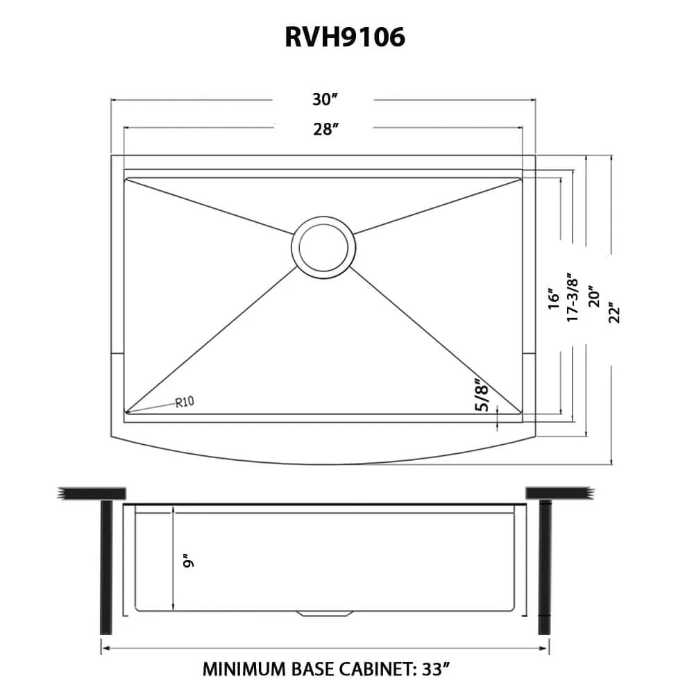 Dimension drawing for RVH9106BL
