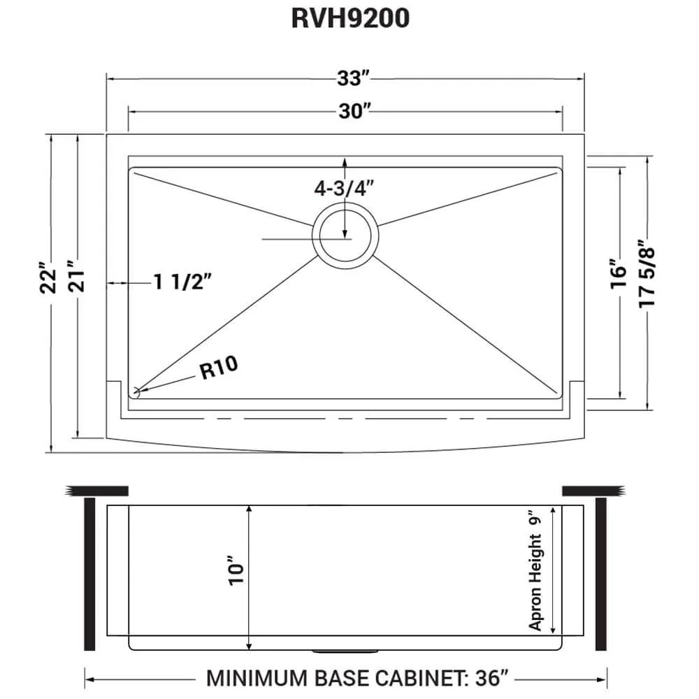 Dimension drawing for RVH9200