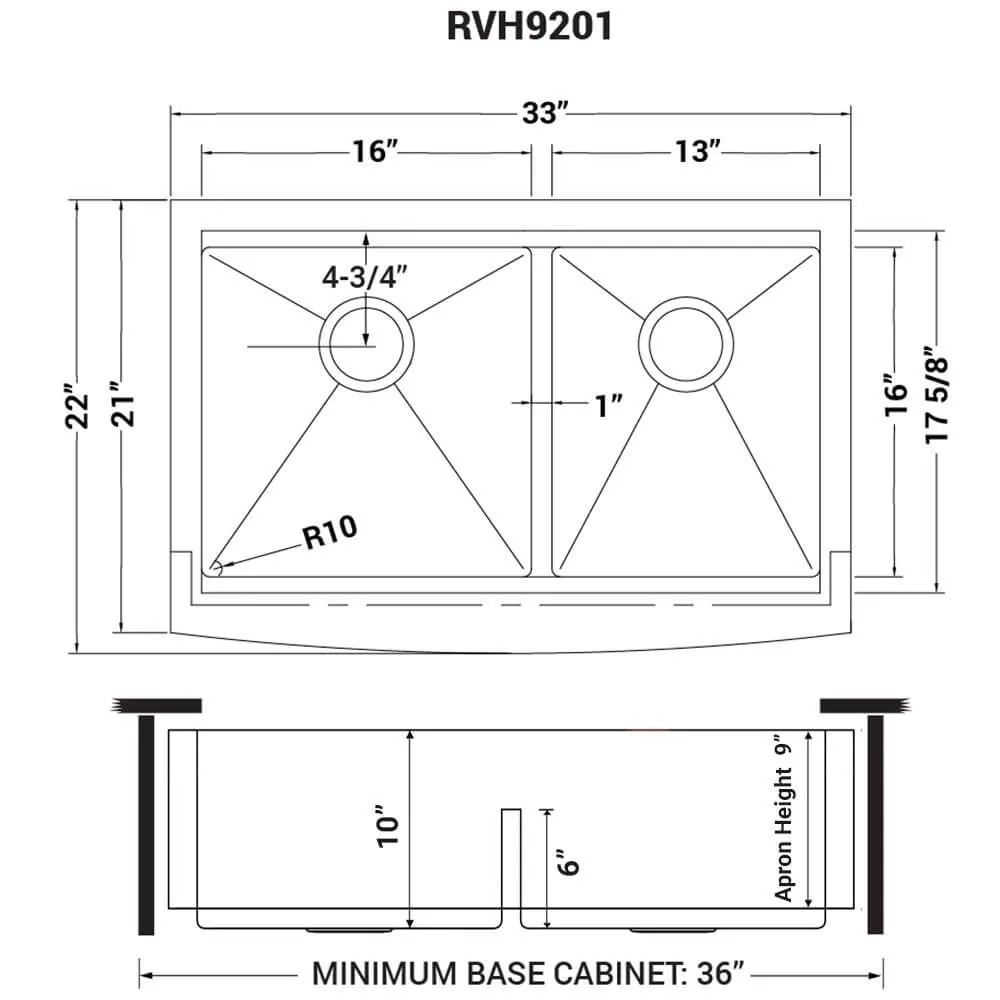 Dimension drawing for RVH9201