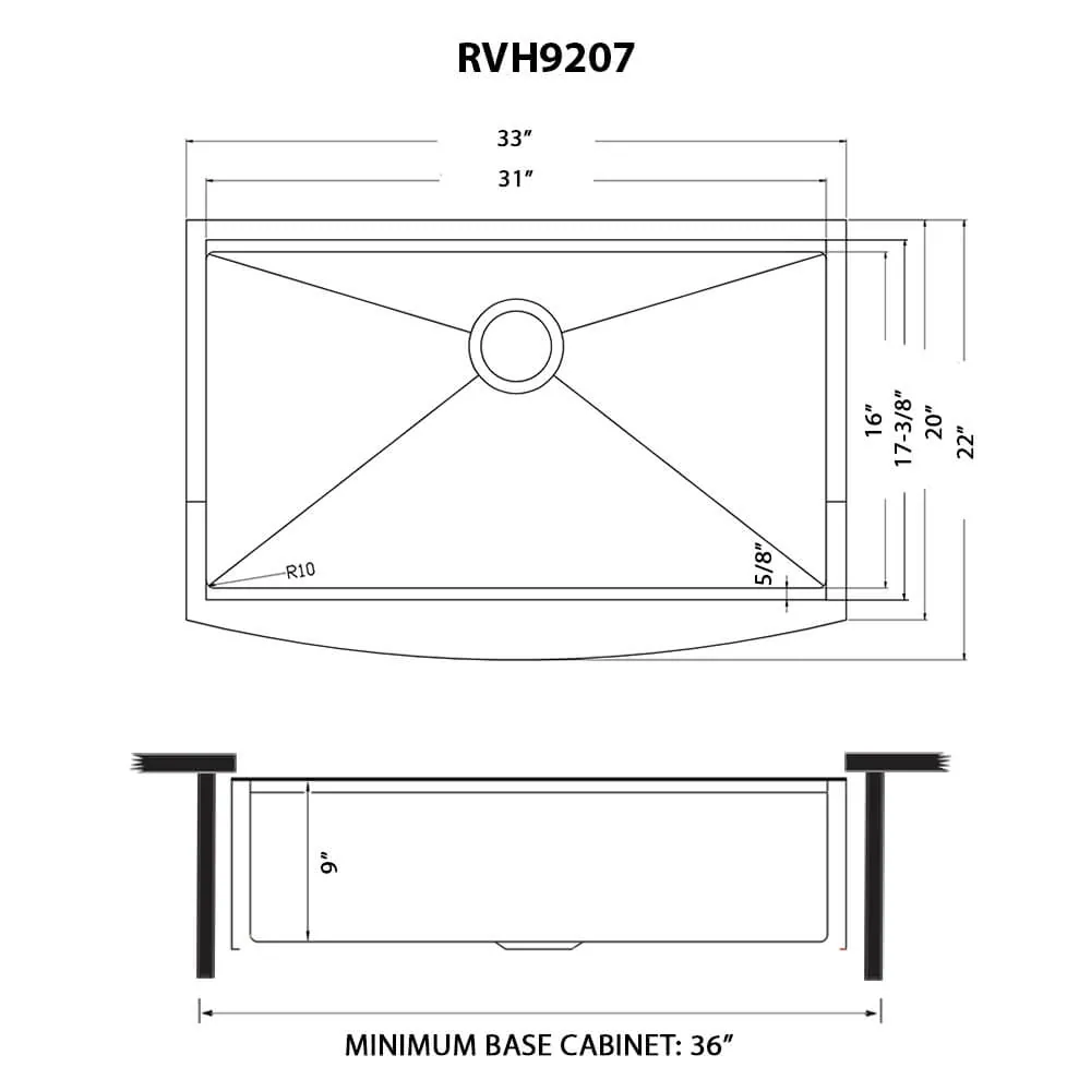 Dimension drawing for RVH9207GG