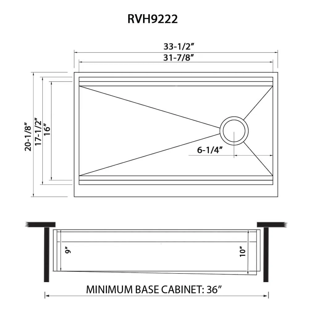 Dimension drawing for RVH9222