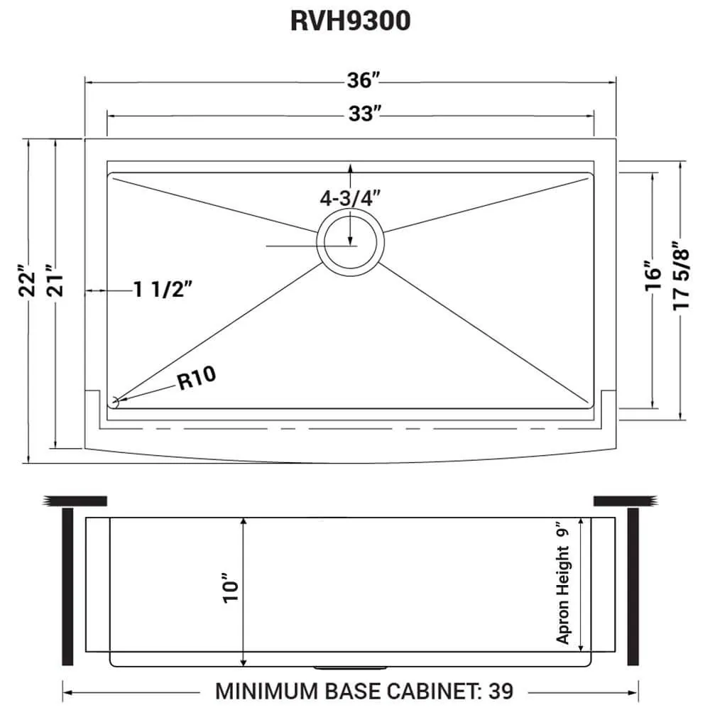 Dimension drawing for RVH9300