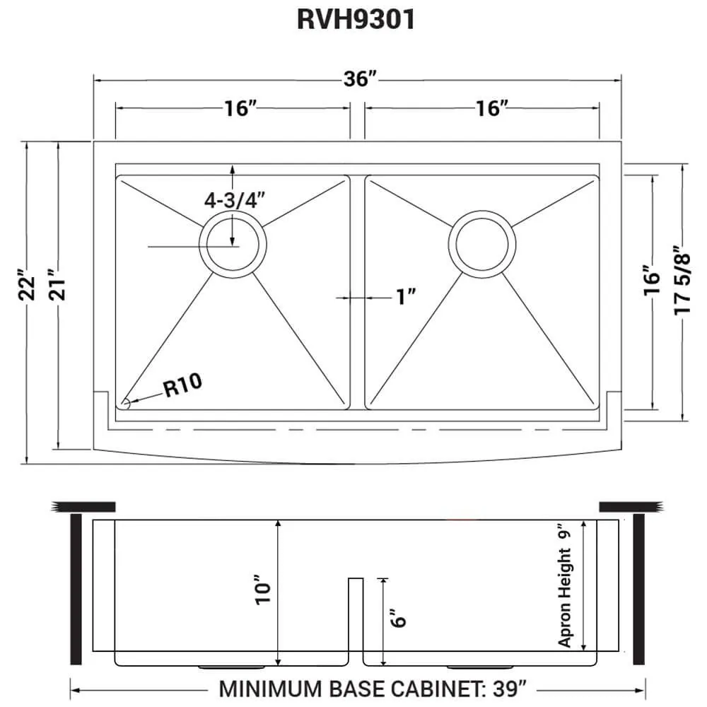Dimension drawing for RVH9301