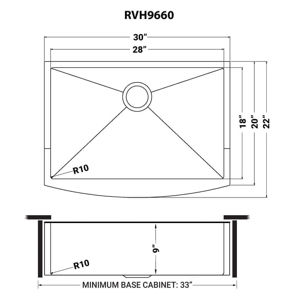 Dimension drawing for RVH9660CP