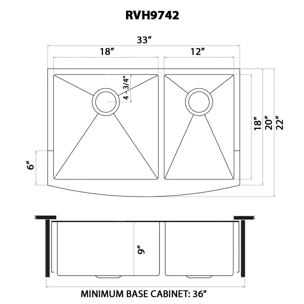 Dimension drawing for RVH9742GG