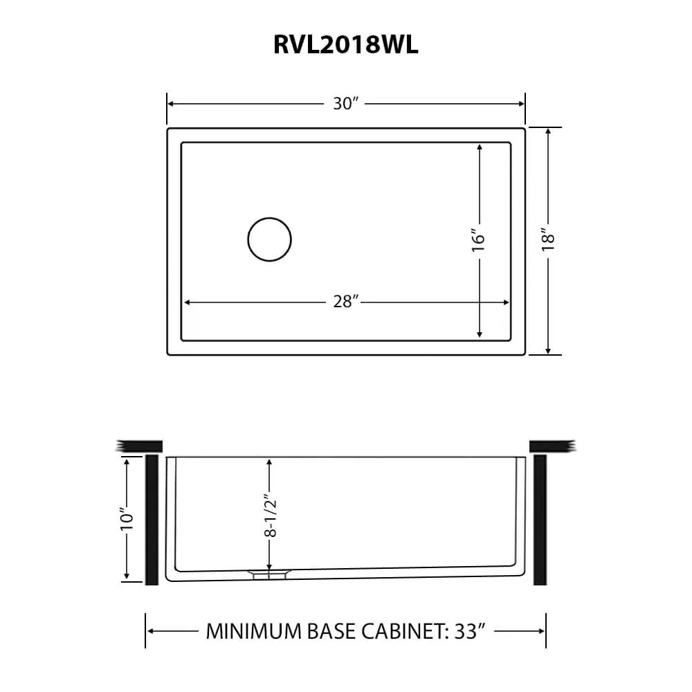 Dimension drawing for RVL2018WL