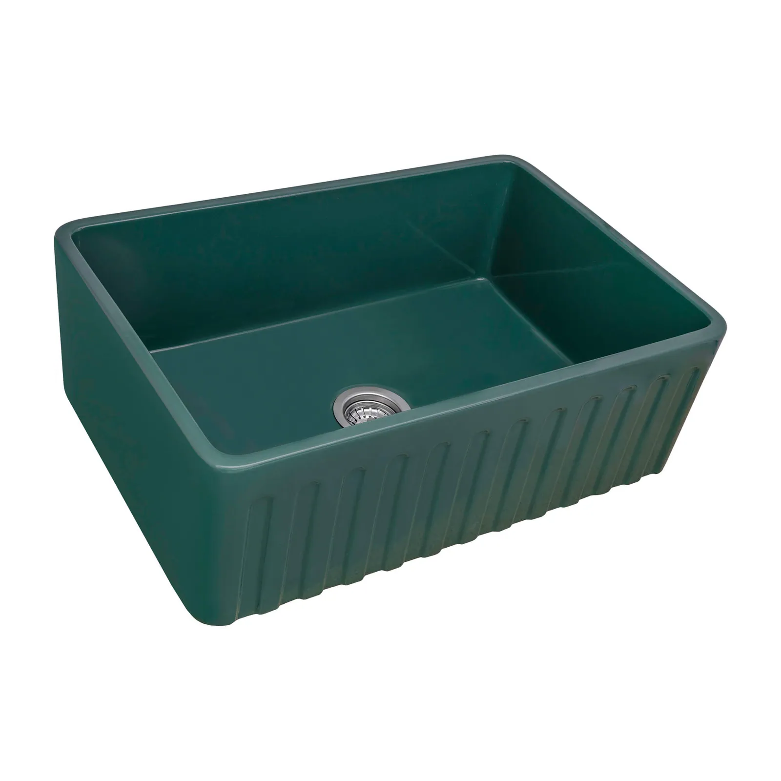 Ruvati 33 x 20 inch Fireclay Reversible Farmhouse Apron-Front Kitchen Sink Single Bowl – Emerald Green
