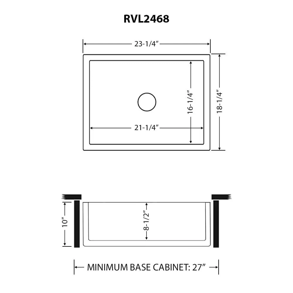 Dimension drawing for RVL2468BK