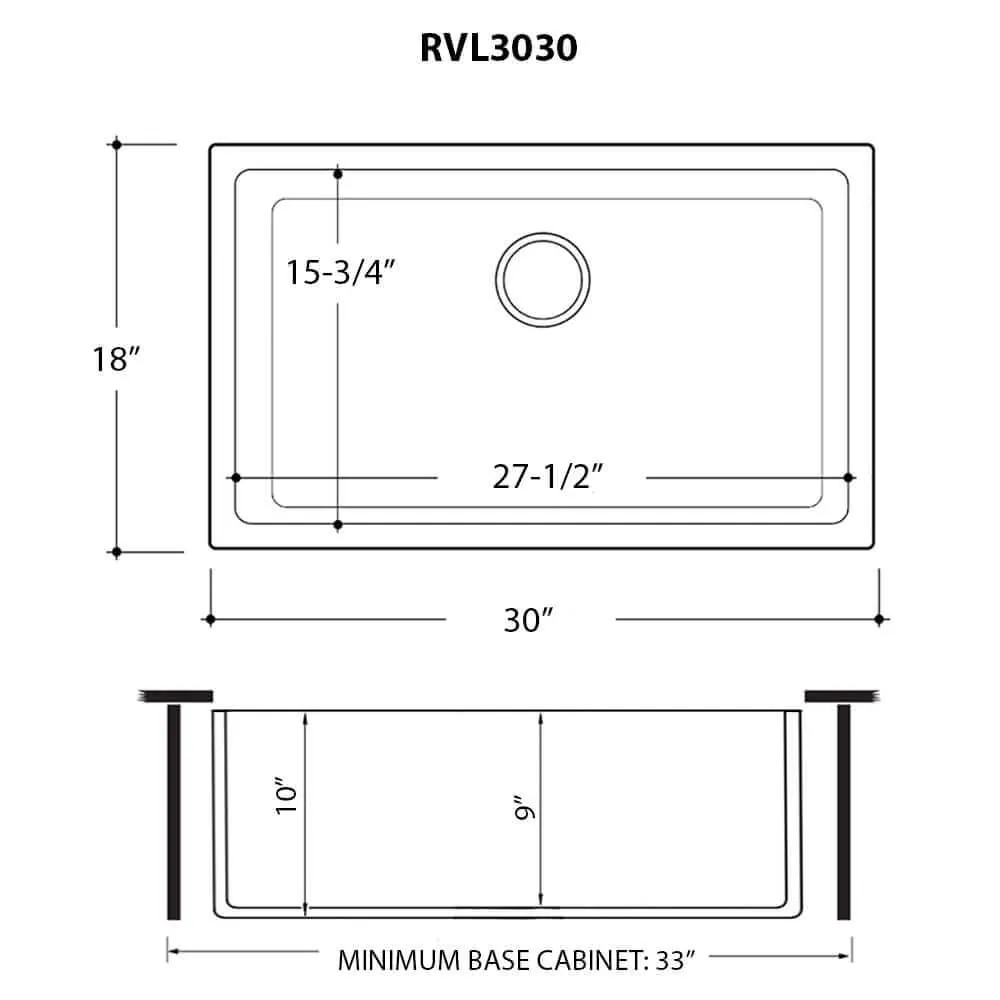 Dimension drawing for RVL3030YL