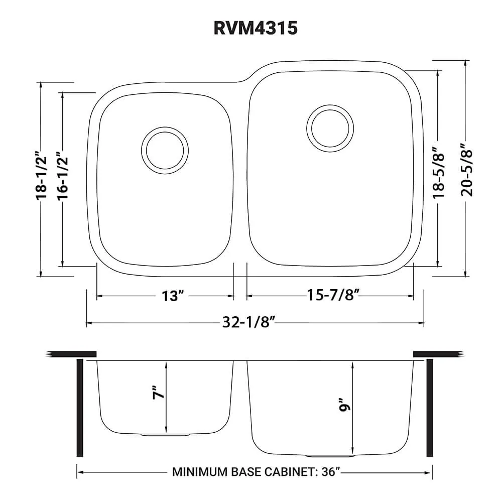 Dimension drawing for RVM4315