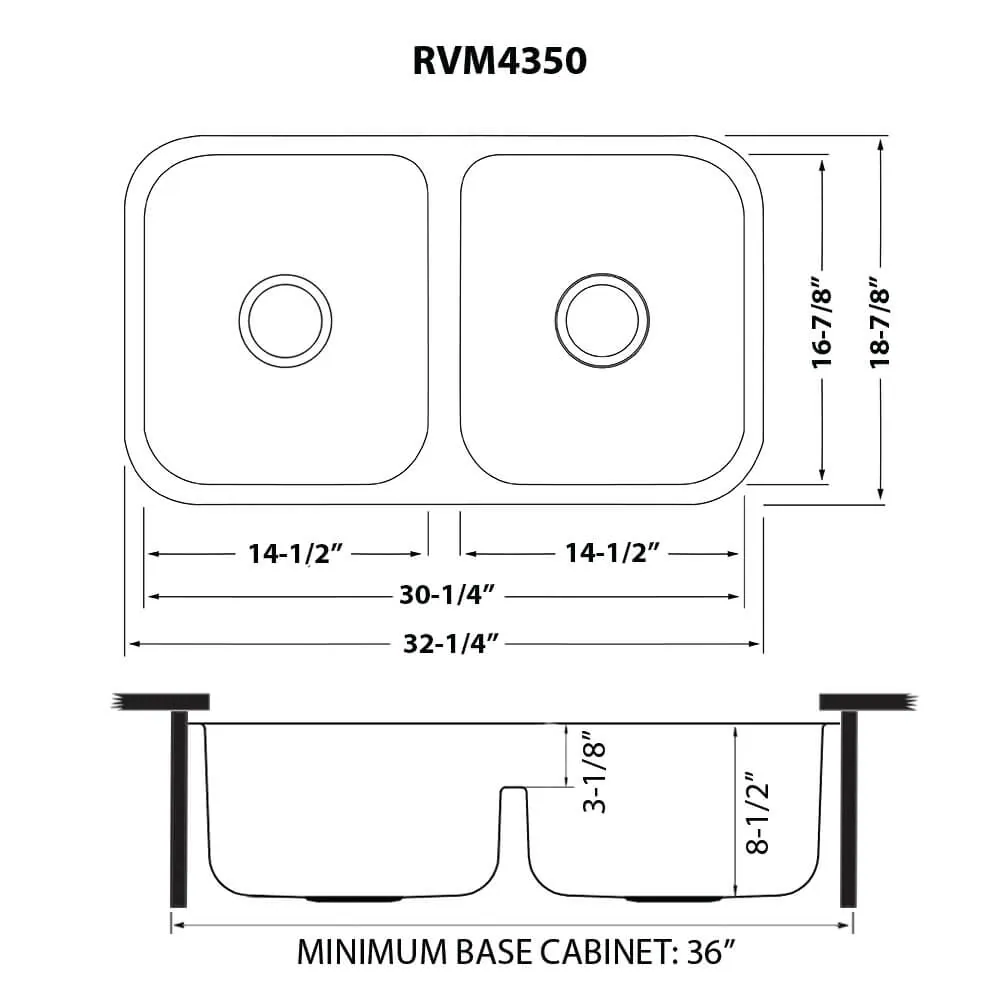 Dimension drawing for RVM4350
