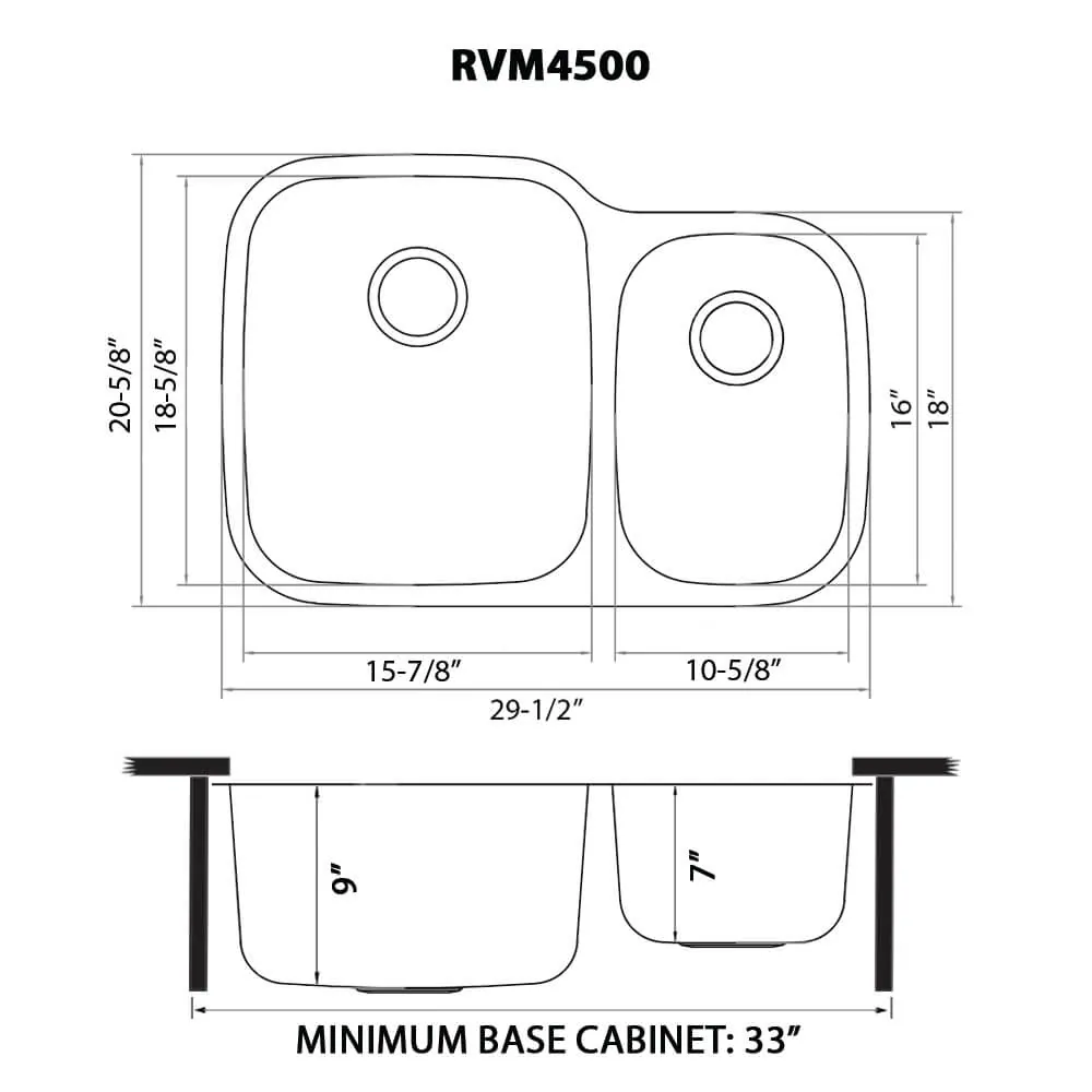 Dimension drawing for RVM4500