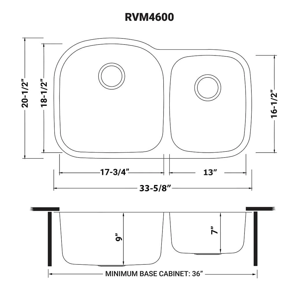 Dimension drawing for RVM4600