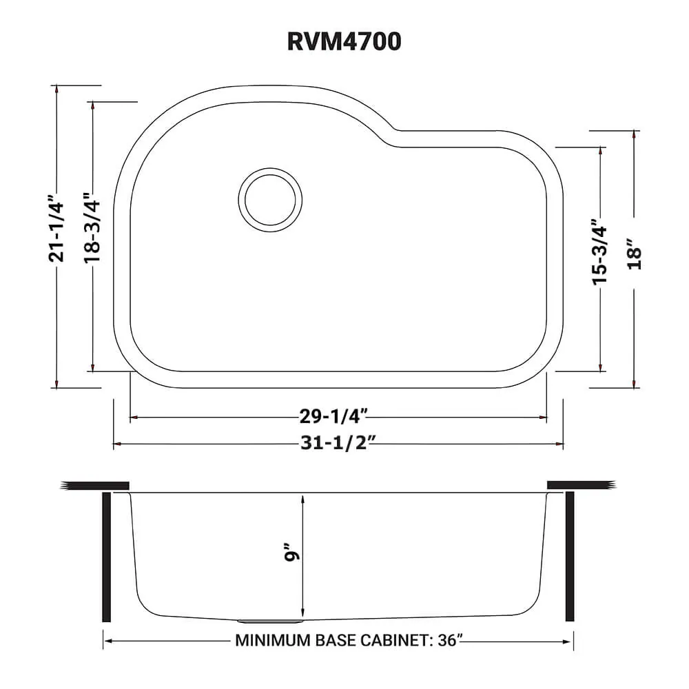 Dimension drawing for RVM4700