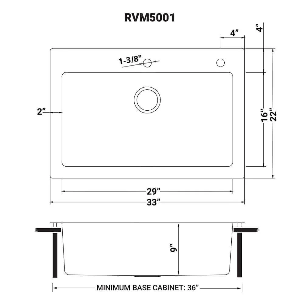 Dimension drawing for RVM5001