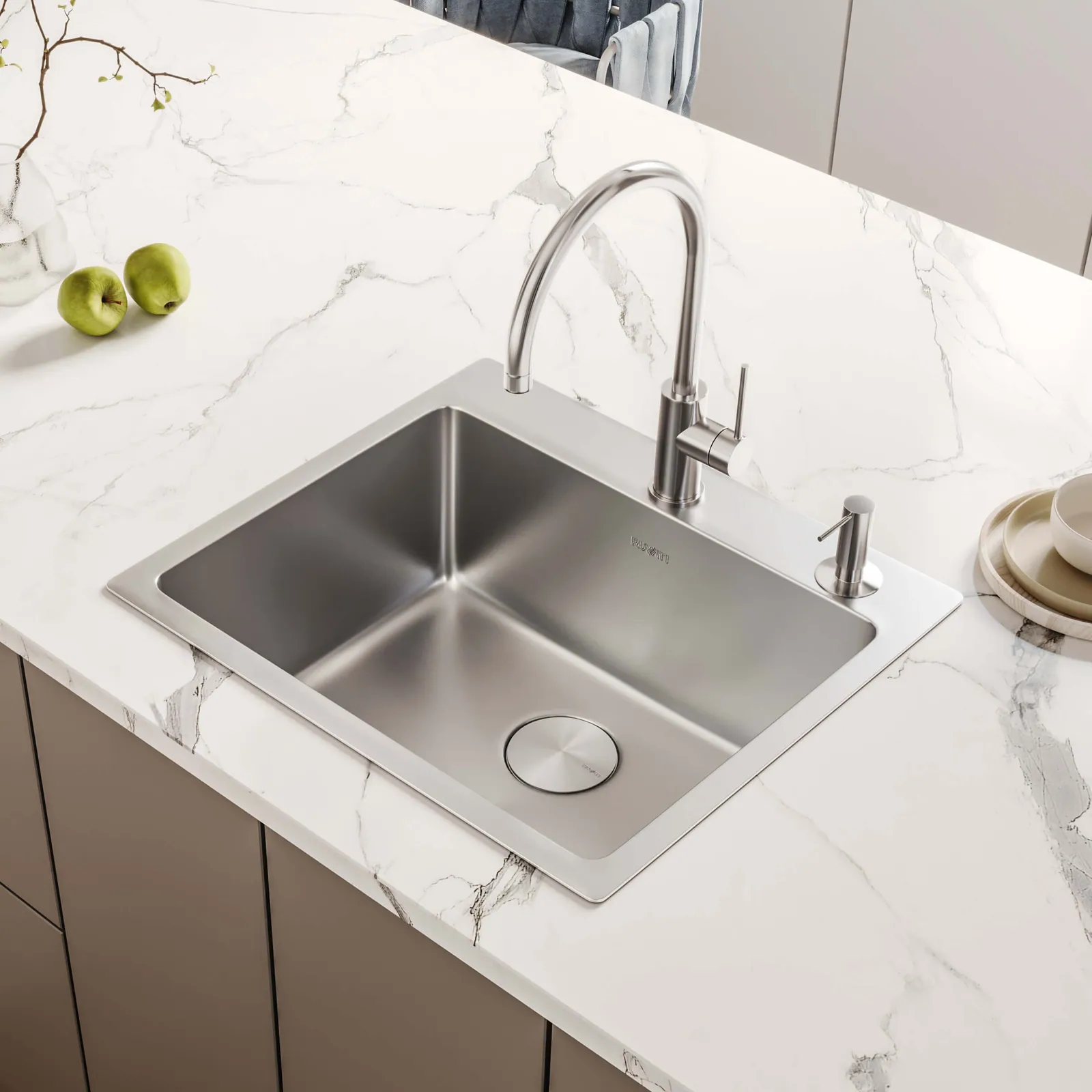 Ruvati 21-inch Drop-in Topmount Kitchen Sink 16 Gauge Stainless Steel Single Bowl