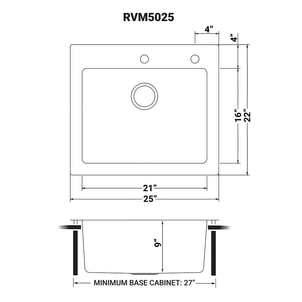 Dimension drawing for RVM5025
