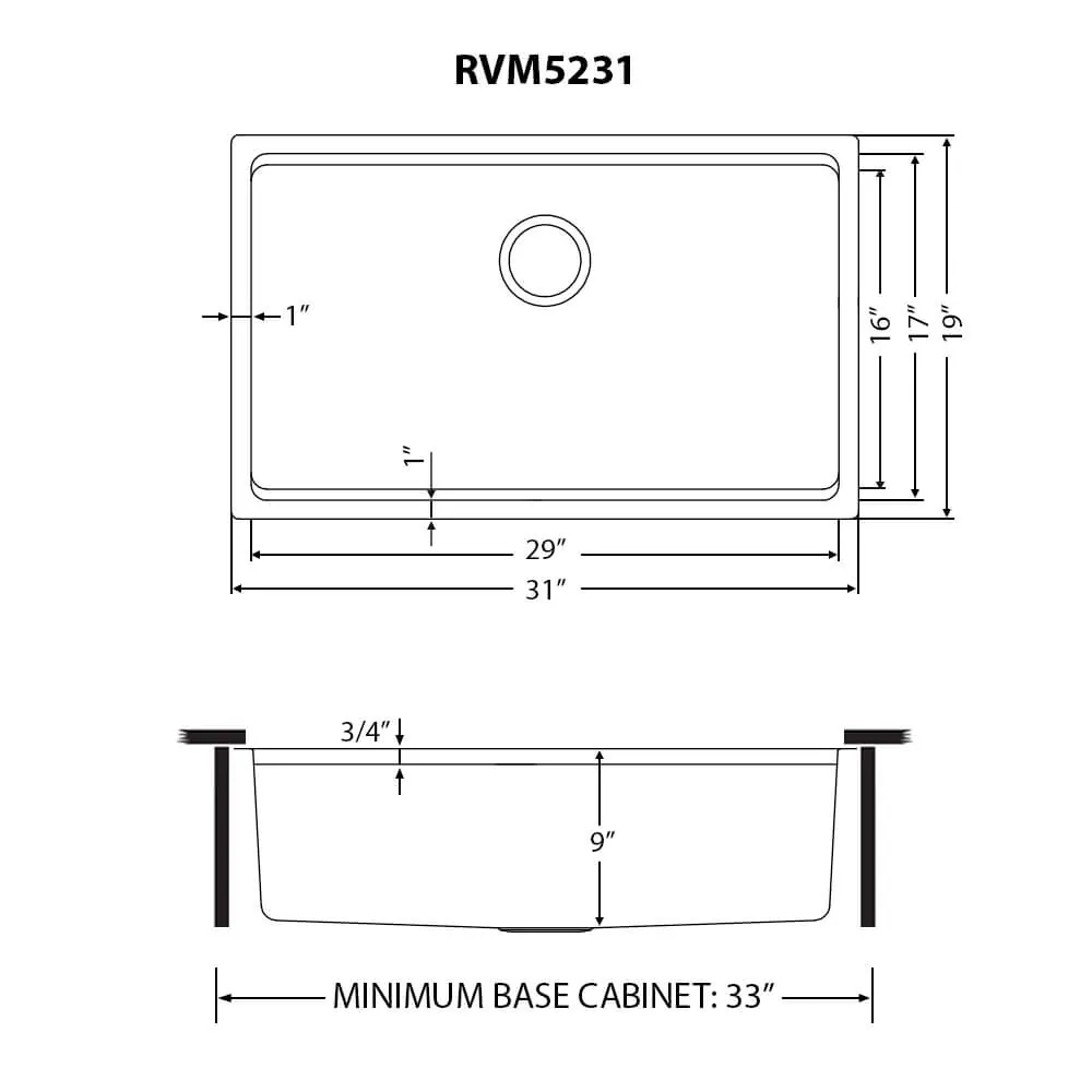 Dimension drawing for RVM5231