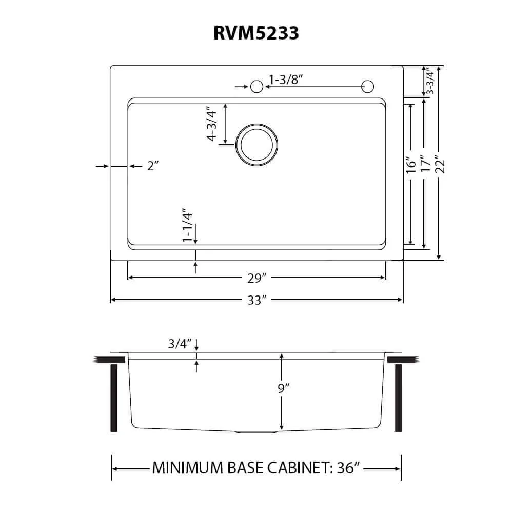 Dimension drawing for RVM5233